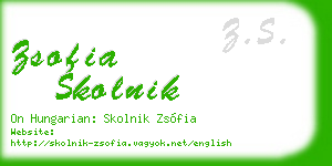 zsofia skolnik business card